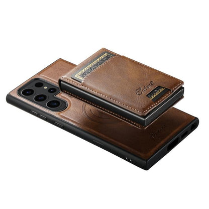 Suteni H19 Oil Wax 2-in-1 MagSafe Removable Card Box Back Phone Case, For Samsung Galaxy S25 5G, For Samsung Galaxy S25+ 5G, For Samsung Galaxy S25 Ultra 5G, For Samsung Galaxy S24 Ultra 5G, For Samsung Galaxy S24+ 5G, For Samsung Galaxy S24 5G��������...