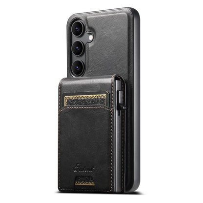 Suteni H19 Oil Wax 2-in-1 MagSafe Removable Card Box Back Phone Case, For Samsung Galaxy S26+ 5G, For Samsung Galaxy S26 Ultra 5G, For Samsung Galaxy S25 5G, For Samsung Galaxy S25+ 5G, For Samsung Galaxy S25 Ultra 5G, For Samsung Galaxy S24 Ultra 5G  ...
