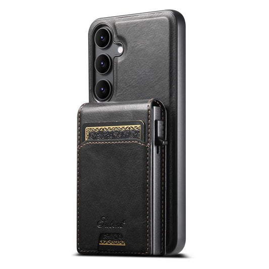 Suteni H19 Oil Wax 2-in-1 MagSafe Removable Card Box Back Phone Case, For Samsung Galaxy S26+ 5G, For Samsung Galaxy S26 Ultra 5G, For Samsung Galaxy S25 5G, For Samsung Galaxy S25+ 5G, For Samsung Galaxy S25 Ultra 5G, For Samsung Galaxy S24 Ultra 5G  ...