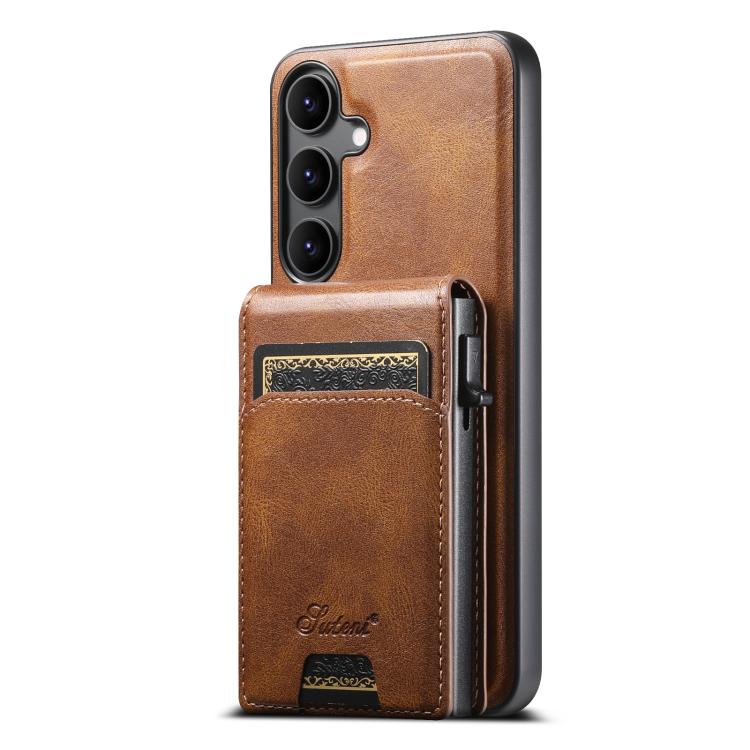 Suteni H19 Oil Wax 2-in-1 MagSafe Removable Card Box Back Phone Case, For Samsung Galaxy S26+ 5G, For Samsung Galaxy S26 Ultra 5G, For Samsung Galaxy S25 5G, For Samsung Galaxy S25+ 5G, For Samsung Galaxy S25 Ultra 5G, For Samsung Galaxy S24 Ultra 5G  ...