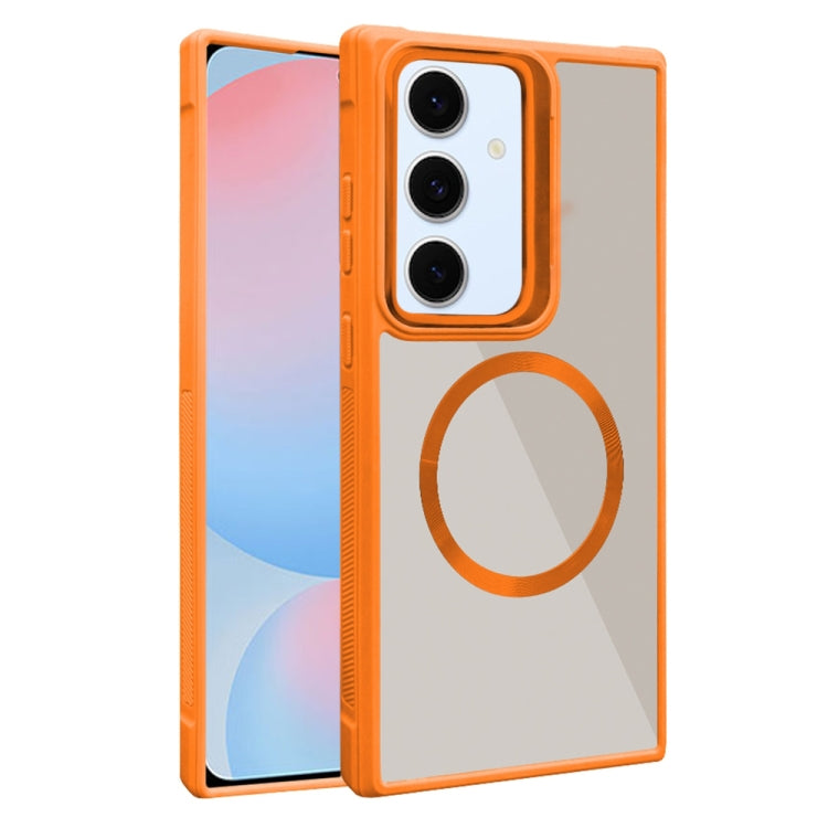 Plated CD Texture MagSafe Acrylic Hybrid TPU Phone Case, For Samsung Galaxy S25 5G, For Samsung Galaxy S25+ 5G, For Samsung Galaxy S25 Ultra 5G, For Samsung Galaxy S24 FE 5G