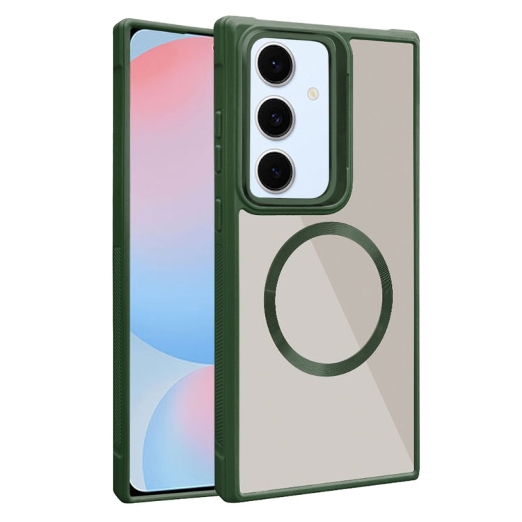 Plated CD Texture MagSafe Acrylic Hybrid TPU Phone Case, For Samsung Galaxy S25 5G, For Samsung Galaxy S25+ 5G, For Samsung Galaxy S25 Ultra 5G, For Samsung Galaxy S24 FE 5G