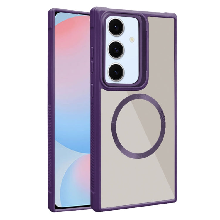 Plated CD Texture MagSafe Acrylic Hybrid TPU Phone Case, For Samsung Galaxy S25 5G, For Samsung Galaxy S25+ 5G, For Samsung Galaxy S25 Ultra 5G, For Samsung Galaxy S24 FE 5G