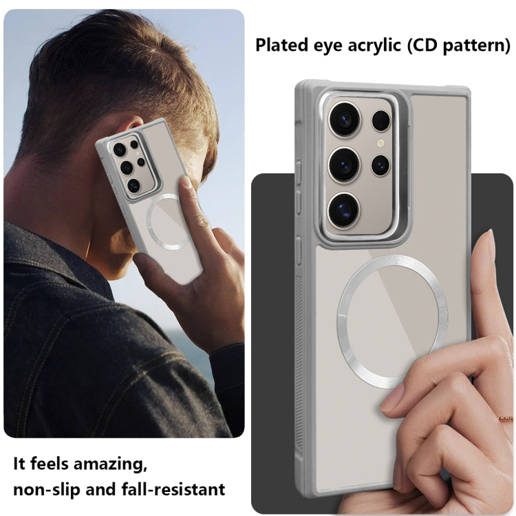 Plated CD Texture MagSafe Acrylic Hybrid TPU Phone Case, For Samsung Galaxy S24 Ultra 5G, For Samsung Galaxy S24+ 5G, For Samsung Galaxy S24 5G, For Samsung Galaxy S23 FE 5G