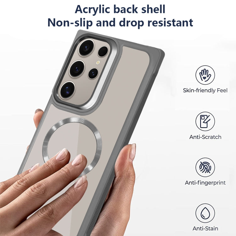 Plated CD Texture MagSafe Acrylic Hybrid TPU Phone Case, For Samsung Galaxy S24 Ultra 5G, For Samsung Galaxy S24+ 5G, For Samsung Galaxy S24 5G, For Samsung Galaxy S23 FE 5G