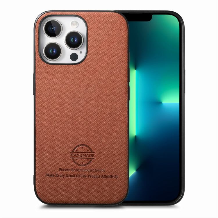 Twill Fabric Leather Skin Back Phone Case, For iPhone 14 Pro Max, For iPhone 13 Pro Max, For iPhone 13 Pro