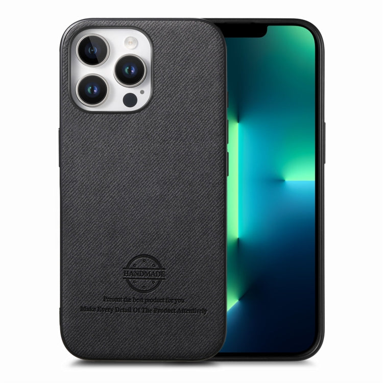 Twill Fabric Leather Skin Back Phone Case, For iPhone 14 Pro Max, For iPhone 13 Pro Max, For iPhone 13 Pro