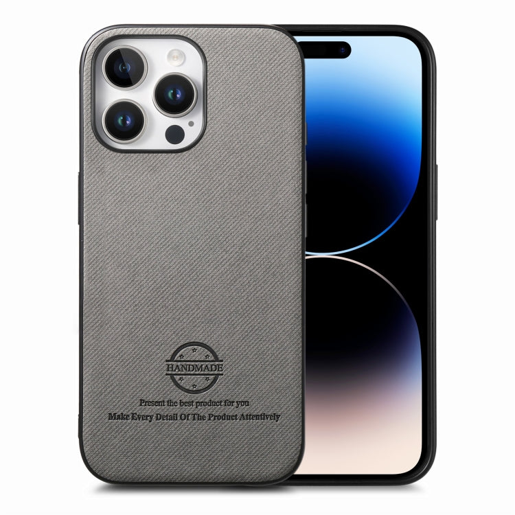 Twill Fabric Leather Skin Back Phone Case, For iPhone 14 Plus, For iPhone 14, For iPhone 14 Pro