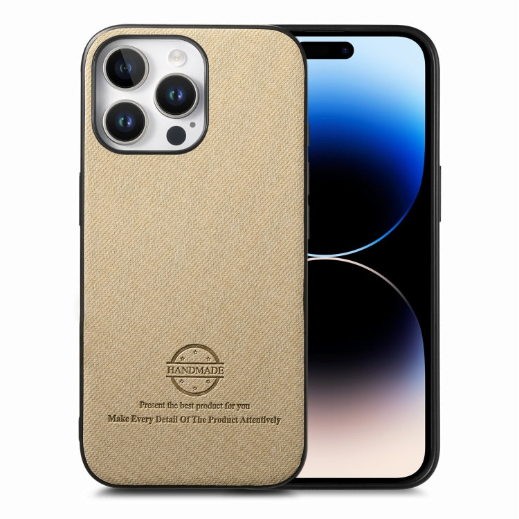Twill Fabric Leather Skin Back Phone Case, For iPhone 14 Plus, For iPhone 14, For iPhone 14 Pro