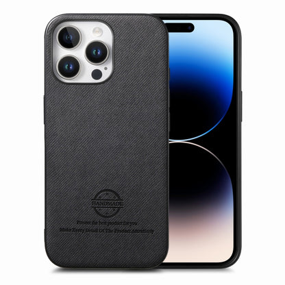 Twill Fabric Leather Skin Back Phone Case, For iPhone 14 Plus, For iPhone 14, For iPhone 14 Pro