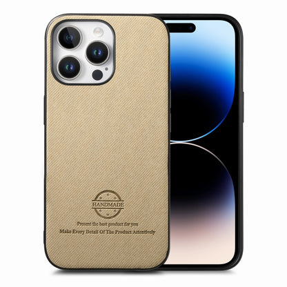 Twill Fabric Leather Skin Back Phone Case, For iPhone 14 Pro Max, For iPhone 13 Pro Max, For iPhone 13 Pro