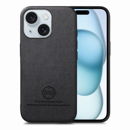 Twill Fabric Leather Skin Back Phone Case, For iPhone 15 Pro, For iPhone 15 Plus, For iPhone 15