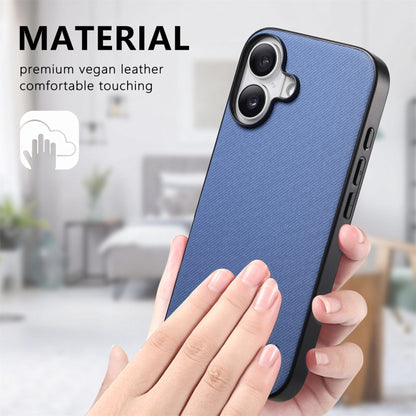 Twill Fabric Leather Skin Back Phone Case, For iPhone 16 Plus, For iPhone 16, For iPhone 15 Pro Max