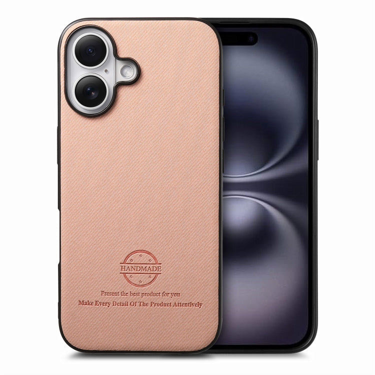 Twill Fabric Leather Skin Back Phone Case, For iPhone 16 Plus, For iPhone 16, For iPhone 15 Pro Max