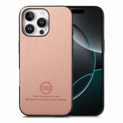 Twill Fabric Leather Skin Back Phone Case, For iPhone 16e, For iPhone 16 Pro Max, For iPhone 16 Pro