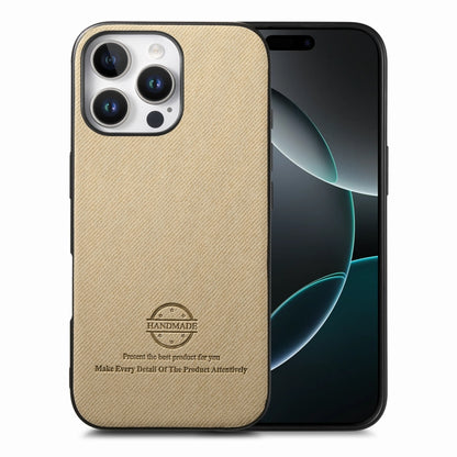 Twill Fabric Leather Skin Back Phone Case, For iPhone 16e, For iPhone 16 Pro Max, For iPhone 16 Pro
