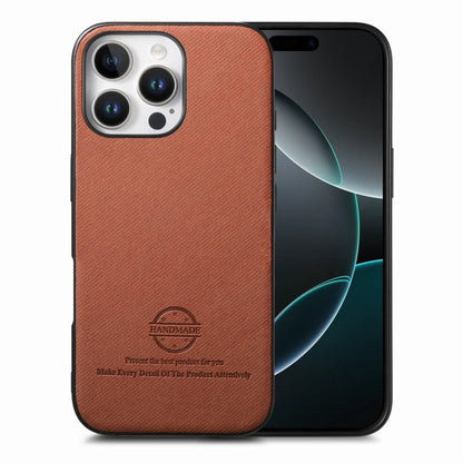 Twill Fabric Leather Skin Back Phone Case, For iPhone 16e, For iPhone 16 Pro Max, For iPhone 16 Pro