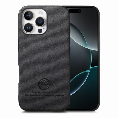 Twill Fabric Leather Skin Back Phone Case, For iPhone 16e, For iPhone 16 Pro Max, For iPhone 16 Pro