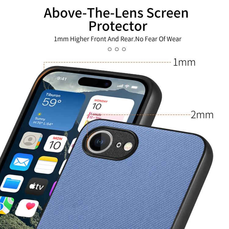 Twill Fabric Leather Skin Back Phone Case, For iPhone 16e, For iPhone 16 Pro Max, For iPhone 16 Pro
