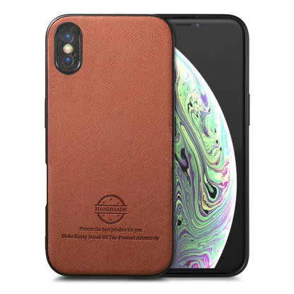 Twill Fabric Leather Skin Back Phone Case, For iPhone 11 Pro, For iPhone X / XS
