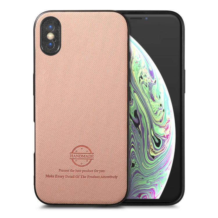 Twill Fabric Leather Skin Back Phone Case, For iPhone 11 Pro, For iPhone X / XS
