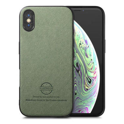 Twill Fabric Leather Skin Back Phone Case, For iPhone 11 Pro, For iPhone X / XS