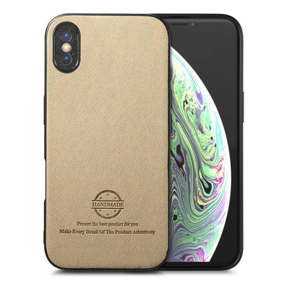 Twill Fabric Leather Skin Back Phone Case, For iPhone 11 Pro, For iPhone X / XS