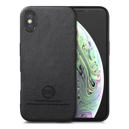 Twill Fabric Leather Skin Back Phone Case, For iPhone 11 Pro, For iPhone X / XS