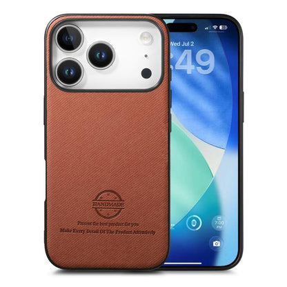 Twill Fabric Leather Skin Back Phone Case, For iPhone 17e / 16e, For iPhone 17 Pro Max, For iPhone 17 Pro
