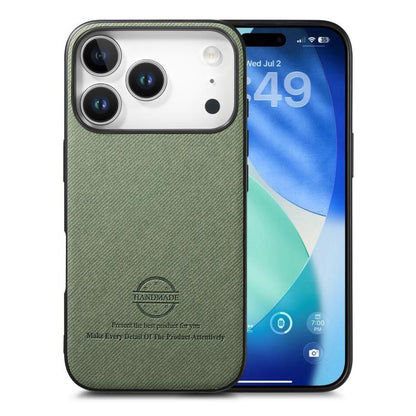 Twill Fabric Leather Skin Back Phone Case, For iPhone 17e / 16e, For iPhone 17 Pro Max, For iPhone 17 Pro