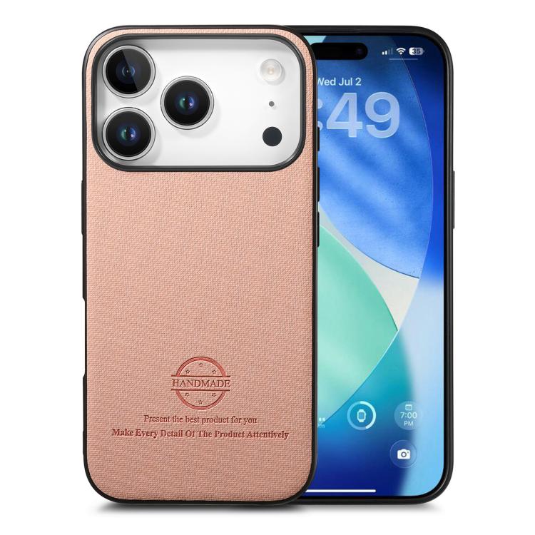 Twill Fabric Leather Skin Back Phone Case, For iPhone 17e / 16e, For iPhone 17 Pro Max, For iPhone 17 Pro