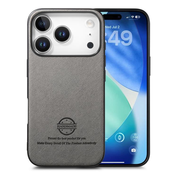 Twill Fabric Leather Skin Back Phone Case, For iPhone 17e / 16e, For iPhone 17 Pro Max, For iPhone 17 Pro