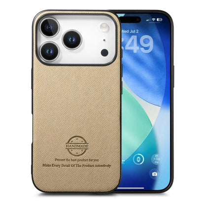 Twill Fabric Leather Skin Back Phone Case, For iPhone 17e / 16e, For iPhone 17 Pro Max, For iPhone 17 Pro
