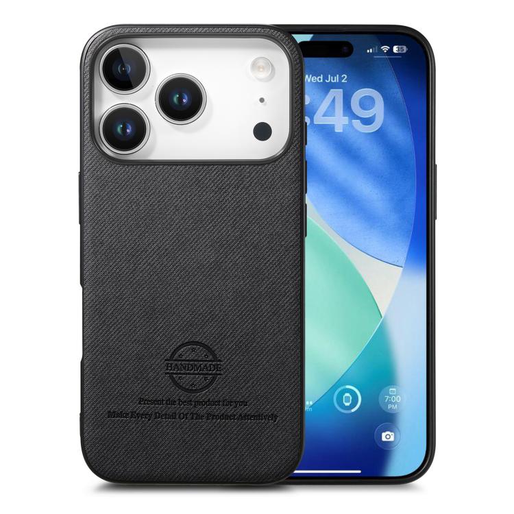 Twill Fabric Leather Skin Back Phone Case, For iPhone 17e / 16e, For iPhone 17 Pro Max, For iPhone 17 Pro