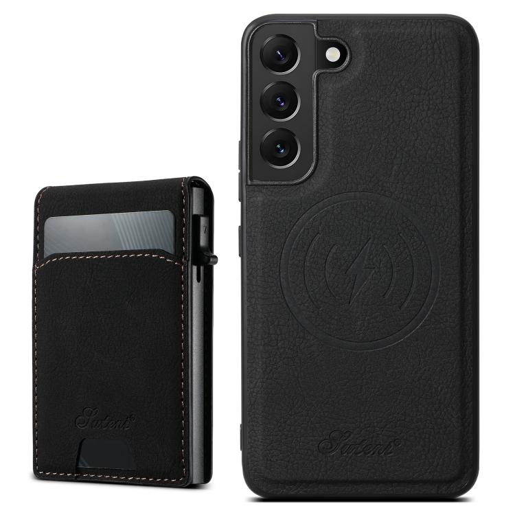 Suteni H19 Litchi Texture 2-in-1 MagSafe Removable Card Case Back Phone Case, For Samsung Galaxy S26+ 5G, For Samsung Galaxy S26 Ultra 5G, For Samsung Galaxy S25 5G, For Samsung Galaxy S25+ 5G, For Samsung Galaxy S25 Ultra 5G                           ...