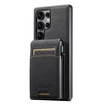 Suteni H19 Litchi Texture 2-in-1 MagSafe Removable Card Case Back Phone Case, For Samsung Galaxy S26+ 5G, For Samsung Galaxy S26 Ultra 5G, For Samsung Galaxy S25 5G, For Samsung Galaxy S25+ 5G, For Samsung Galaxy S25 Ultra 5G                           ...