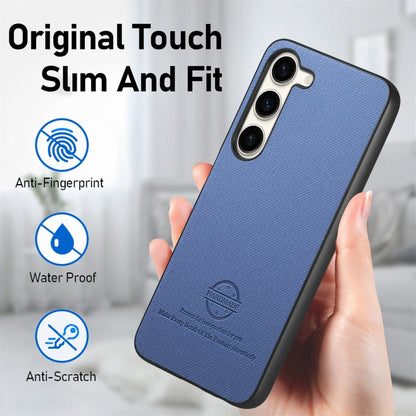 Twill Fabric Leather Skin Back Phone Case, For Samsung Galaxy S21+ 5G, For Samsung Galaxy S21 Ultra 5G, For Samsung Galaxy A06
