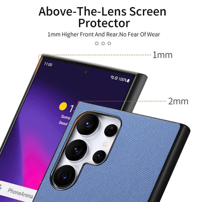 Twill Fabric Leather Skin Back Phone Case, For Samsung Galaxy S21 Ultra 5G, For Samsung Galaxy A06, For Samsung Galaxy A16