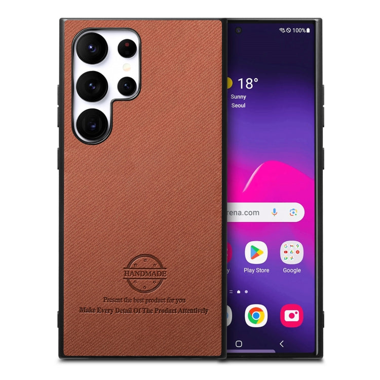 Twill Fabric Leather Skin Back Phone Case, For Samsung Galaxy S21+ 5G, For Samsung Galaxy S21 Ultra 5G, For Samsung Galaxy A06