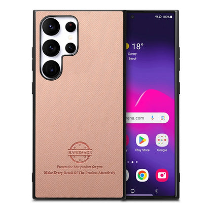 Twill Fabric Leather Skin Back Phone Case, For Samsung Galaxy S21+ 5G, For Samsung Galaxy S21 Ultra 5G, For Samsung Galaxy A06