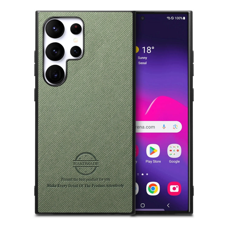 Twill Fabric Leather Skin Back Phone Case, For Samsung Galaxy S21+ 5G, For Samsung Galaxy S21 Ultra 5G, For Samsung Galaxy A06