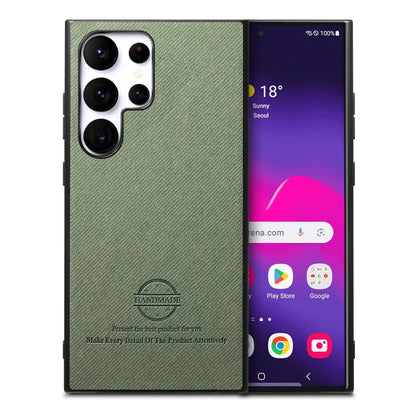 Twill Fabric Leather Skin Back Phone Case, For Samsung Galaxy S21+ 5G, For Samsung Galaxy S21 Ultra 5G, For Samsung Galaxy A06