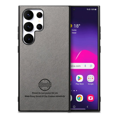 Twill Fabric Leather Skin Back Phone Case, For Samsung Galaxy S21+ 5G, For Samsung Galaxy S21 Ultra 5G, For Samsung Galaxy A06