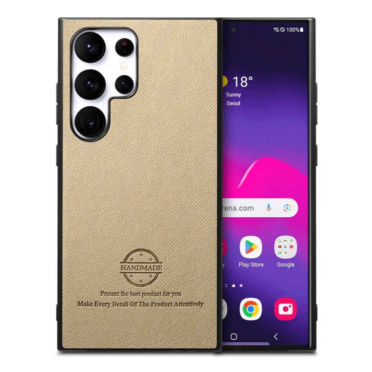 Twill Fabric Leather Skin Back Phone Case, For Samsung Galaxy S21+ 5G, For Samsung Galaxy S21 Ultra 5G, For Samsung Galaxy A06