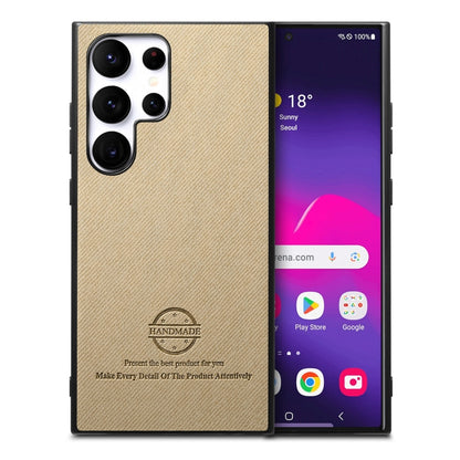 Twill Fabric Leather Skin Back Phone Case, For Samsung Galaxy S21 Ultra 5G, For Samsung Galaxy A06, For Samsung Galaxy A16
