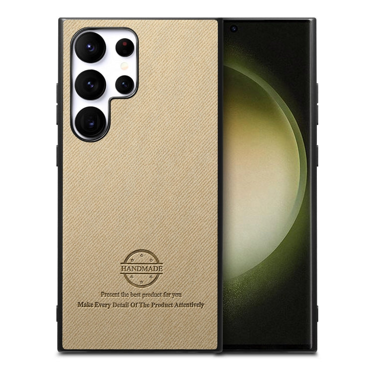 Twill Fabric Leather Skin Back Phone Case, For Samsung Galaxy A34 5G, For Samsung Galaxy A54 5G, For Samsung Galaxy S23 Ultra 5G