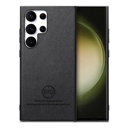 Twill Fabric Leather Skin Back Phone Case, For Samsung Galaxy A34 5G, For Samsung Galaxy A54 5G, For Samsung Galaxy S23 Ultra 5G