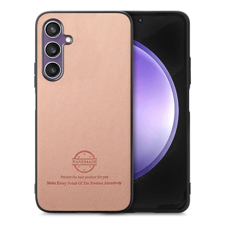 Twill Fabric Leather Skin Back Phone Case, For Samsung Galaxy S23 FE 5G, For Samsung Galaxy A34 5G, For Samsung Galaxy A54 5G