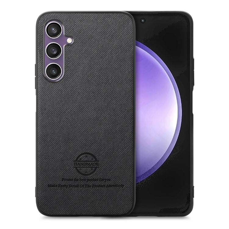 Twill Fabric Leather Skin Back Phone Case, For Samsung Galaxy S23 FE 5G, For Samsung Galaxy A34 5G, For Samsung Galaxy A54 5G