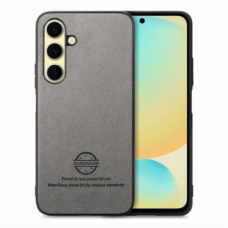 Twill Fabric Leather Skin Back Phone Case, For Samsung Galaxy S25+ 5G, For Samsung Galaxy S25 Ultra 5G, For Samsung Galaxy S24 FE 5G